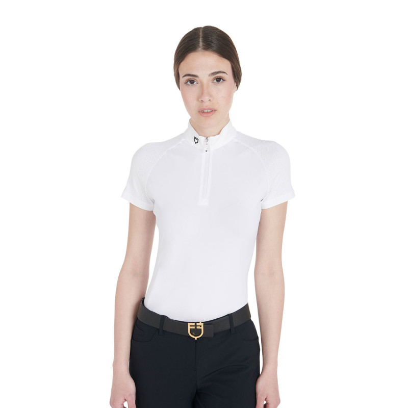 Polo Donna Modello Taline In Tessuto Tecnico Microforato Sulle Maniche