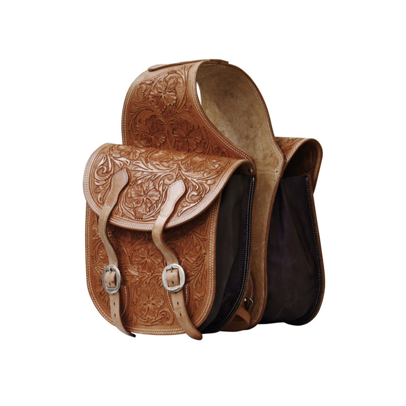 Bisaccia Cuoio Flowers