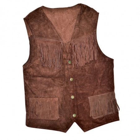 Gilet Pelle Scamosciata C/frange